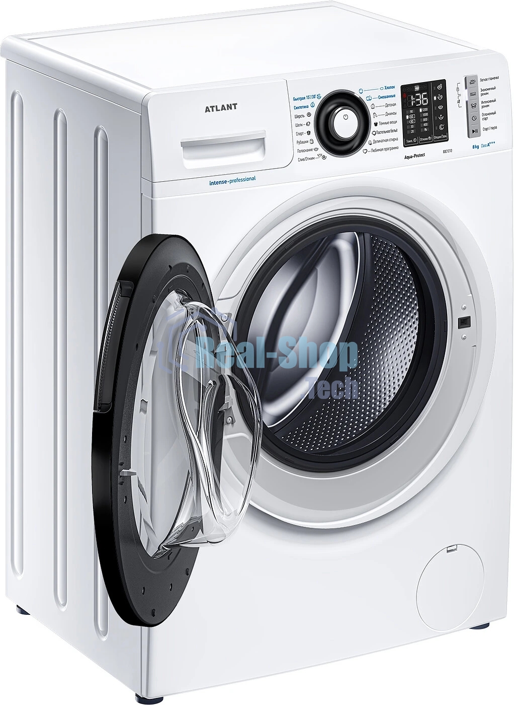 Стиральная машина Atlant СМА-80С1213-02 белый, цвет люка черный, загрузка фронтальная 8 кг, 1200 об/мин., класс: А+++