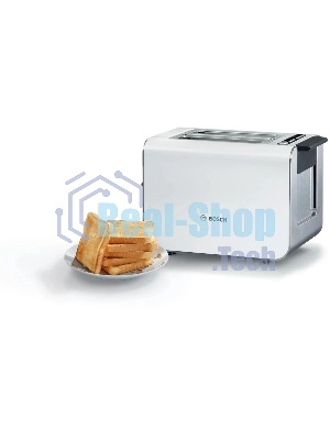 Тостер Bosch TAT8611N белый, 860 Вт, 2 слота