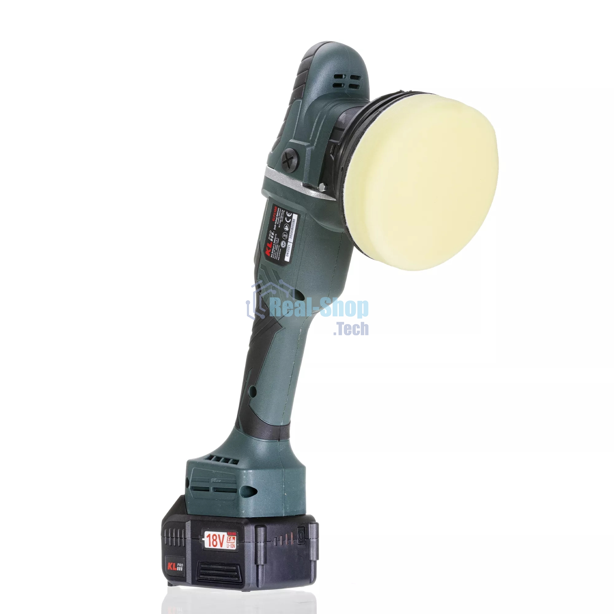 Профессиональная полировальная машина бесщеточная KLPRO KLPS18B-50 125мм (18В, Li-ion-2шт, 5.0А·ч, З/У - 4А, сумка)