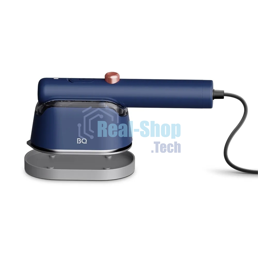 Ручной отпариватель BQ SG1009H Blue, Мощность 1000 Ватт, 2 в 1: Отпаривание и глажка, Быстрый нагрев, Для всех типов ткани,Вертикальное и горизонтальное отпаривание, Сухая глажка, Тефлоновое покрытие подошвы, Подставка и мерный стакан в комплекте, Устройс