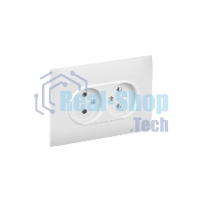 Розетка 2-м SKANDY 10А без заземл. без защ. шторок в сборе SK-R10W арктич. бел. IEK SK-R20-10-K01-F