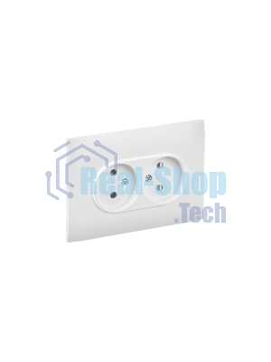Розетка 2-м SKANDY 10А без заземл. без защ. шторок в сборе SK-R10W арктич. бел. IEK SK-R20-10-K01-F