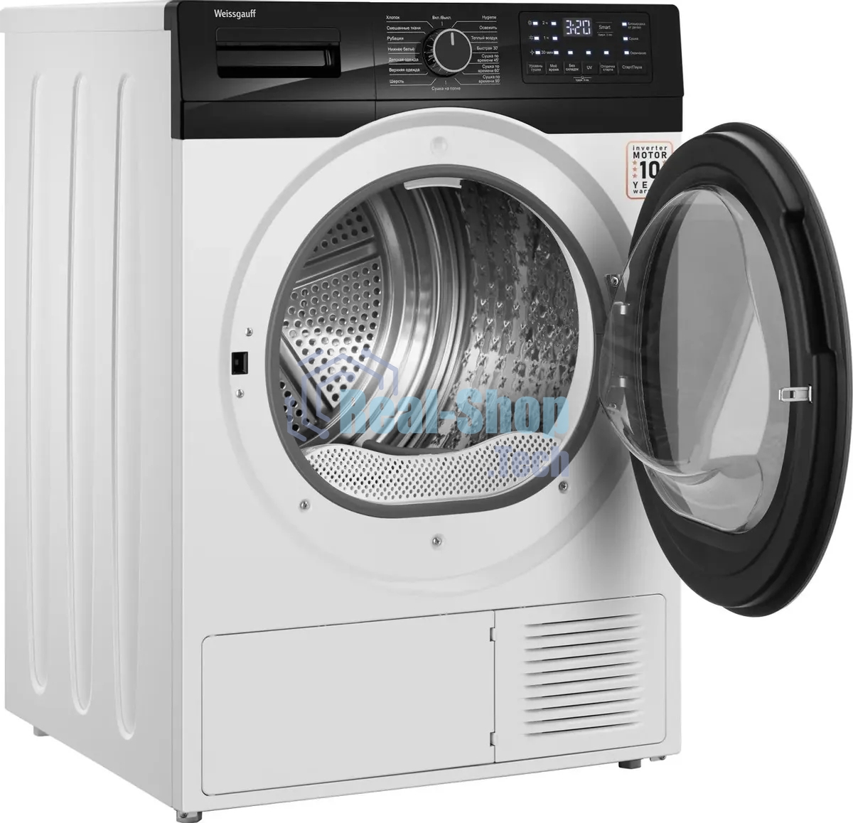 Сушильная машина Weissgauff WD 6110 B Heat Pump белый, 10 кг, сушка - тепловой насос, программ - 16, 60 x 85 x 62 см