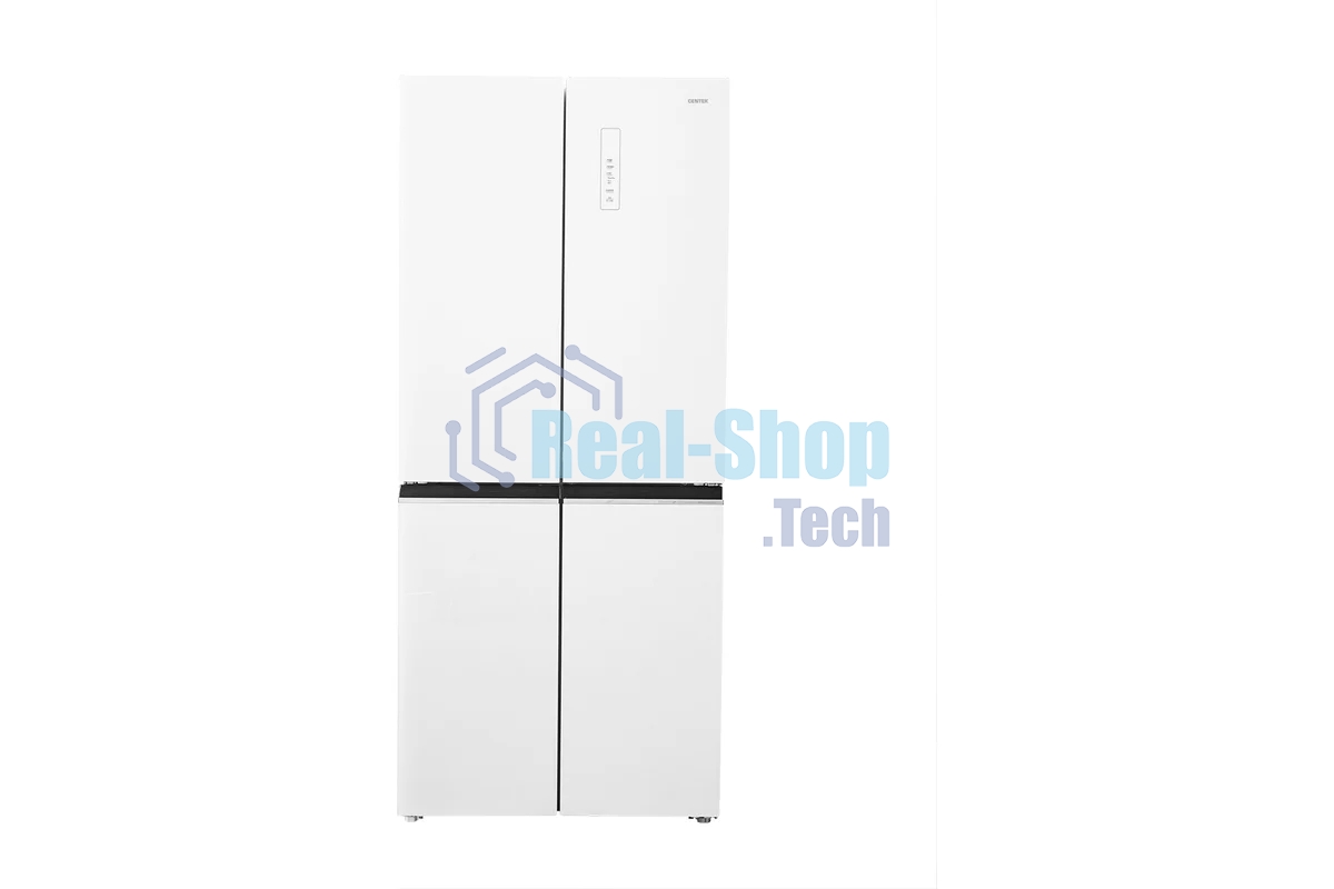 Холодильник Centek CT-1744 NF White Glass белый трехкамерный 267/148л морозилка снизу, No Frost, Side by Side