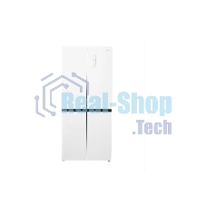 Холодильник Centek CT-1744 NF White Glass белый трехкамерный 267/148л морозилка снизу, No Frost, Side by Side