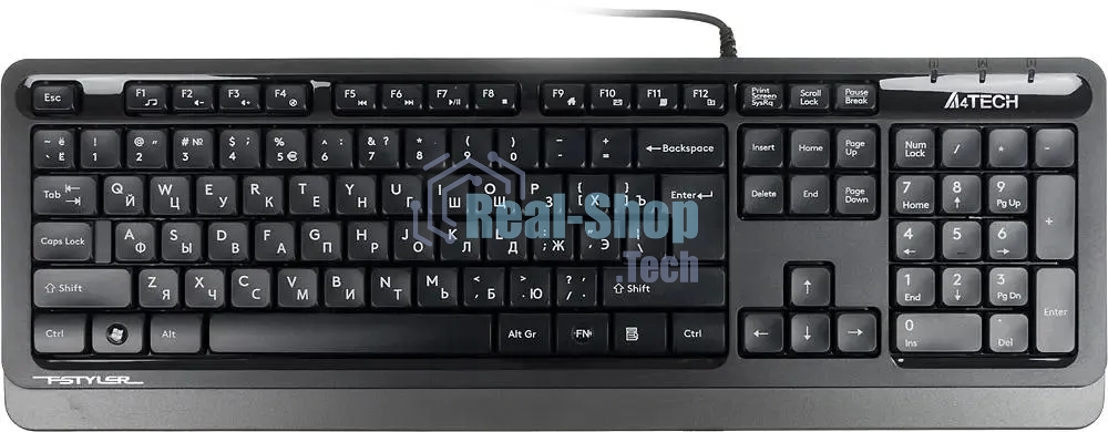 Клавиатура проводная A4Tech Fstyler FK10, USB, черный/серый