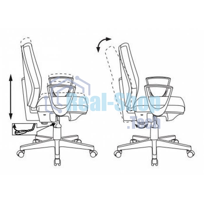 Кресло компьютерное Бюрократ CH-545 черный 38-418, крестовина пластик