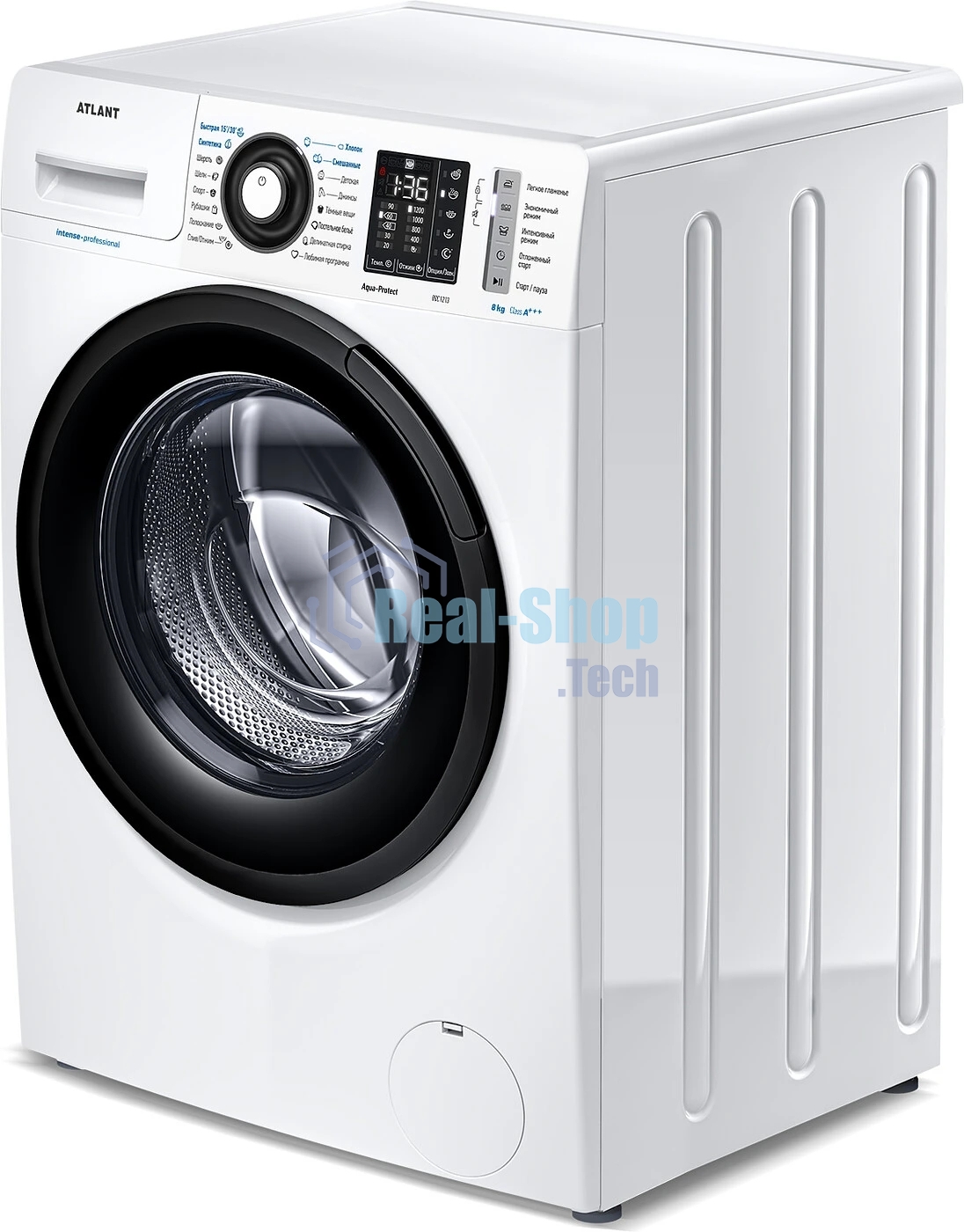 Стиральная машина Atlant СМА-80С1213-02 белый, цвет люка черный, загрузка фронтальная 8 кг, 1200 об/мин., класс: А+++