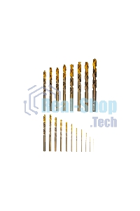 Набор сверл по металлу Denzel 1-10 мм, Р6М5К8-TiN, Golden Tip, 19 шт 723008