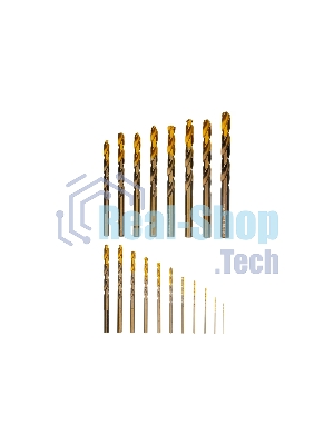 Набор сверл по металлу Denzel 1-10 мм, Р6М5К8-TiN, Golden Tip, 19 шт