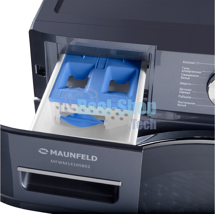 Стиральная машина Maunfeld MFWM1410SB02 темно-серебристый, загрузка фронтальная 10 кг, 1400 об/мин., класс: А+++