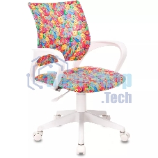 Кресло детское Бюрократ BUROKIDS 1 W мультиколор алфавит крестов. пластик, пластик белый