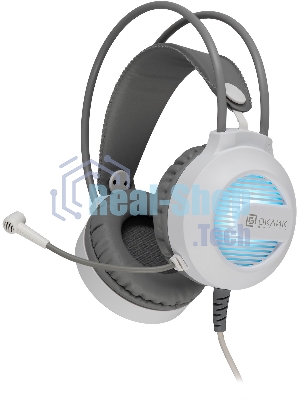 Гарнитура Oklick HS-L300G белый, проводная, 3.5 мм, подсветка