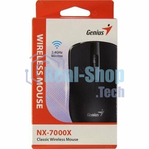 Мышь беспроводная Genius NX-7000X черный, 1200 dpi, радиоканал, USB, кнопки - 3