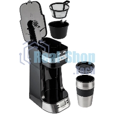 Кофеварка капельная Kitfort КТ-795 черный/нержавеющая сталь, исп. кофе - молотый, 0.42 л, 750 Вт.