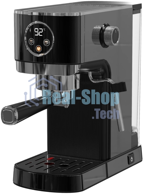 Кофеварка рожковая Korting KCM 1002 EN черный, молотый, 1.2 л, 1350 Вт, 20 бар