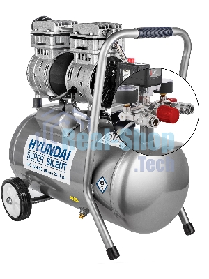 Компрессор поршневой Hyundai HYC 18224LMS безмасляный 180л/мин 24л 1000Вт серебристый