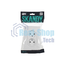 Розетка 2-м SKANDY 10А без заземл. без защ. шторок в сборе SK-R10W арктич. бел. IEK SK-R20-10-K01-F