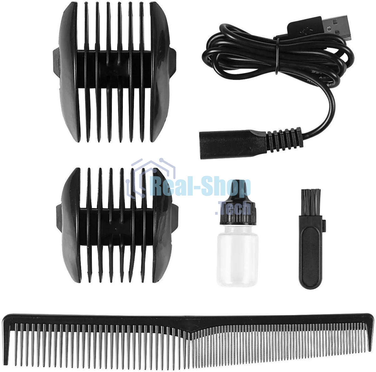 Набор для стрижки Galaxy Line GL 4165, черный, 3 Вт, время непрерывной работы до 1,5 ч, время зарядки около 2 часов, аккум. Li-Ion 3,7 В, емкость аккум. 600 мА*ч, лезвия из нержав. стали, ширина лезвия 40 мм, 2 насадки-расчески (3 и 6 мм, 9 и 12 мм), USB 