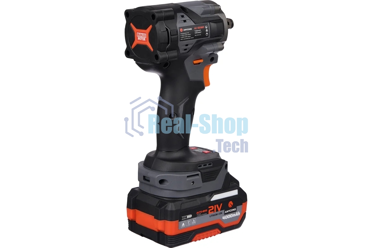 Бесщеточный ударный гайковерт Anycons AC-SD380 21В 380 Н.м (2 акк), AC-SD3802