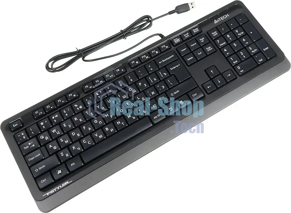 Клавиатура проводная A4Tech Fstyler FK10, USB, черный/серый