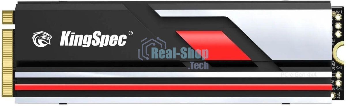 Накопитель SSD KingSpec XG7000, 2Tb, PCIe 4.0 x4, M.2 2280, NVMe, R/W 7400/6600, с радиатором