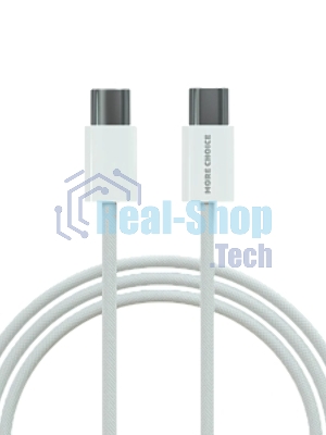 Кабель MORE CHOICE (4620202550385) K77a нейлон USB 3.0A PD 100W для Type-C Type-C 1 м белый