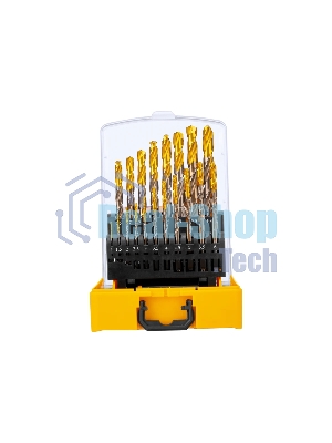 Набор сверл по металлу Denzel 1-10 мм, Р6М5К8-TiN, Golden Tip, 19 шт