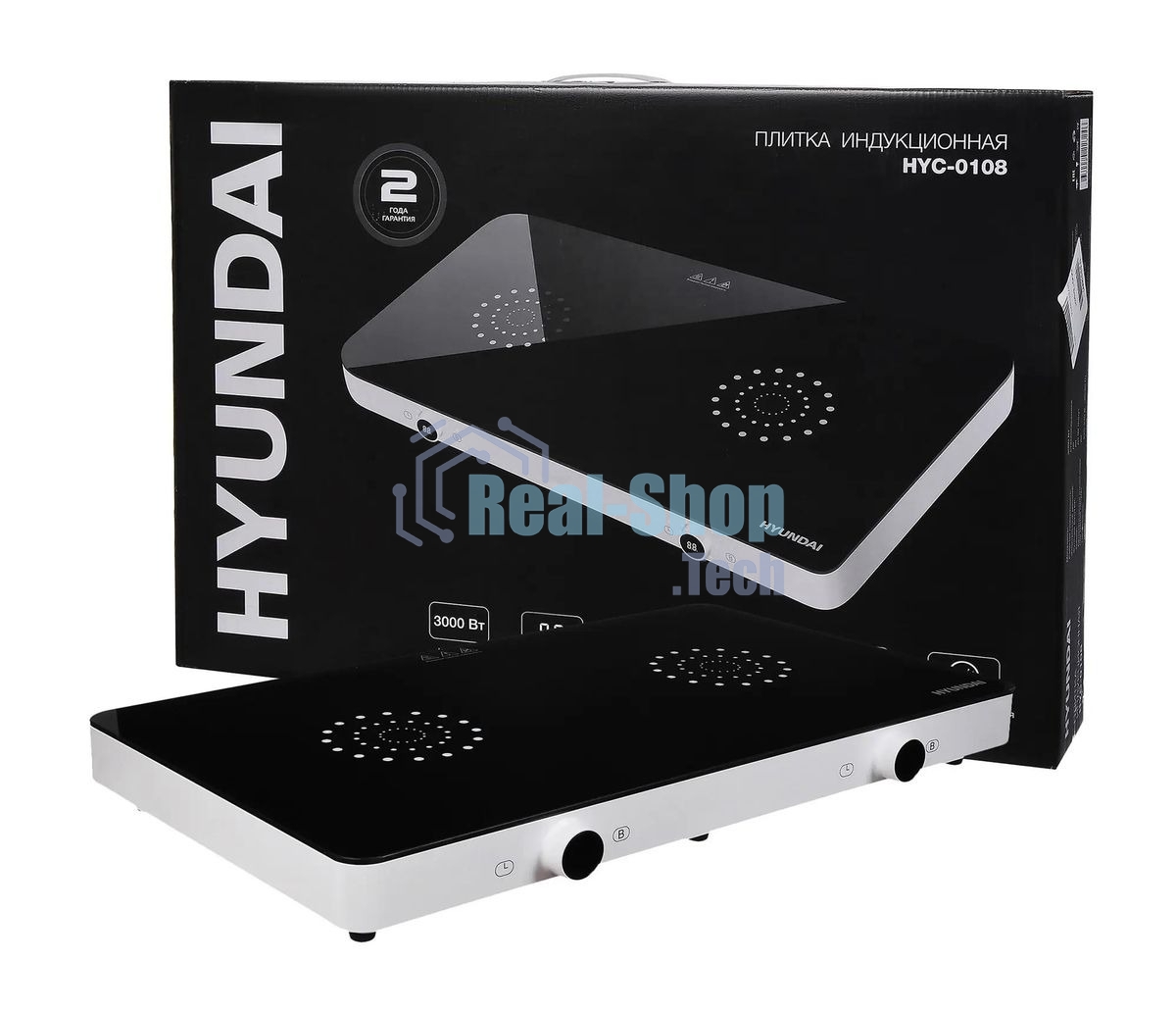 Плита настольная электрическая Hyundai HYC-0108 белый стеклокерамика (настольная)