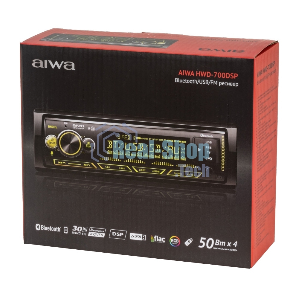 Автомагнитола AIWA HWD-700DSP, 1 DIN, Bluetooth, USB Type-A, AUX, пульт ДУ