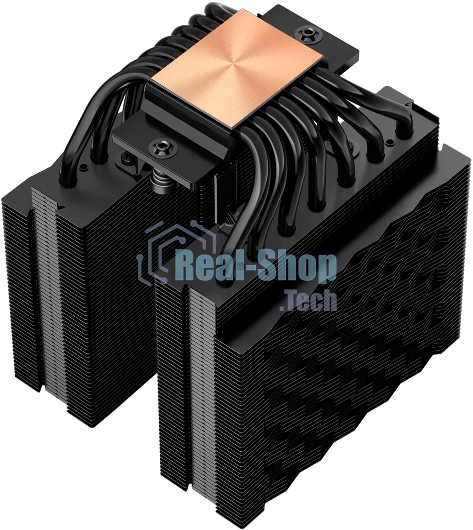Кулер для процессора PCCooler RT720 TC ARGB BK (270W, 4-pin PWM, 157.5mm, Al/Cu, 7x6mm, ARGB, 2x120mm, 73.32CFM, 34.9dBA, 2200RPM, S: 1851/1700/1200/115X, AM5/AM4, black)