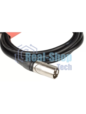 Кабель микрофонный FORCE FMC-05/3XLR (M) - XLR (F), высококачественный балансный, малошумящий с проводниками из безкислородной меди OFC, диаметр 6 мм, профессиональные металлические разъемы, длина 3 м, цвет черный