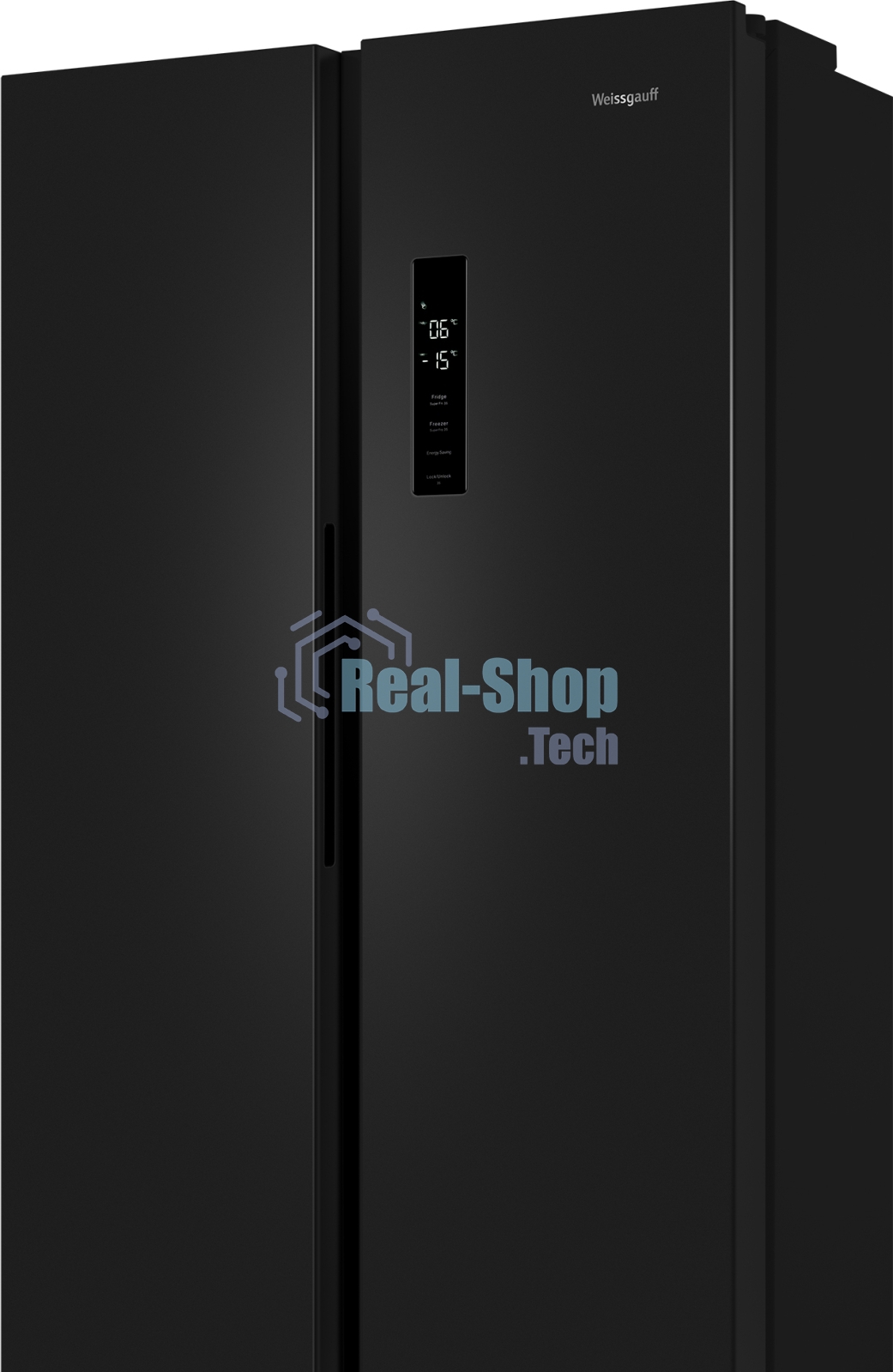 Холодильник Weissgauff WSBS 500 Inverter NoFrost Black двухкамерный 270/180л морозилка слева, No Frost, Side by Side