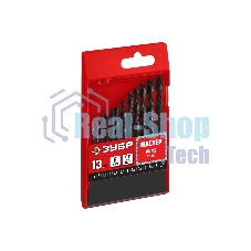 Набор сверл по металлу ЗУБР МАСТЕР 13шт(1.5-6.5мм), сталь Р6М5, класс В