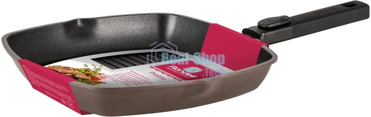 Сковорода-гриль Rondell Praline RDA-1567, 28 см, съемная ручка, без крышки, коричневый