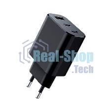Сетевое зарядное устройство Qumo Energy GaN PD 30W (Charger 0073), три порта: 2х Type-C PD + USB-A QC3.0,черный
