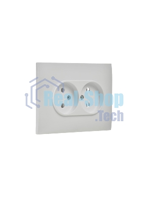Розетка 2-м SKANDY 10А без заземл. без защ. шторок в сборе SK-R10W арктич. бел. IEK SK-R20-10-K01-F