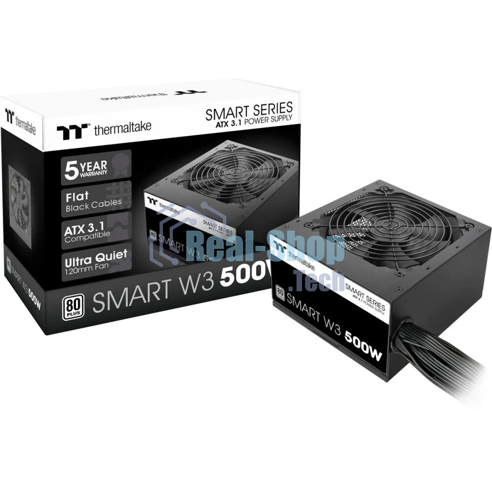 Блок питания Thermaltake Smart RGb 500W (PS-SPW-0500NNFAWE-1), 500Вт, 80 PLUS, 120мм, черный
