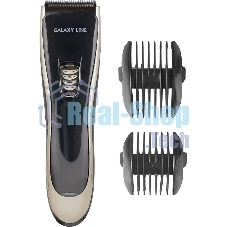 Набор для стрижки Galaxy Line GL 4165, черный, 3 Вт, время непрерывной работы до 1,5 ч, время зарядки около 2 часов, аккум. Li-Ion 3,7 В, емкость аккум. 600 мА*ч, лезвия из нержав. стали, ширина лезвия 40 мм, 2 насадки-расчески (3 и 6 мм, 9 и 12 мм), USB 