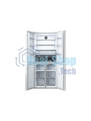 Холодильник Centek CT-1744 NF White Glass белый трехкамерный 267/148л морозилка снизу, No Frost, Side by Side
