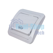 Выключатель 1-кл. Makel СП Mimoza 10А IP20 с подсветкой белый/белый