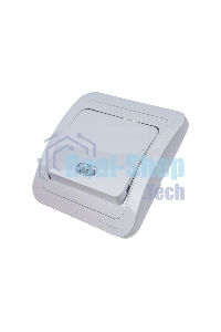 Выключатель 1-кл. Makel СП Mimoza 10А IP20 с подсветкой белый/белый