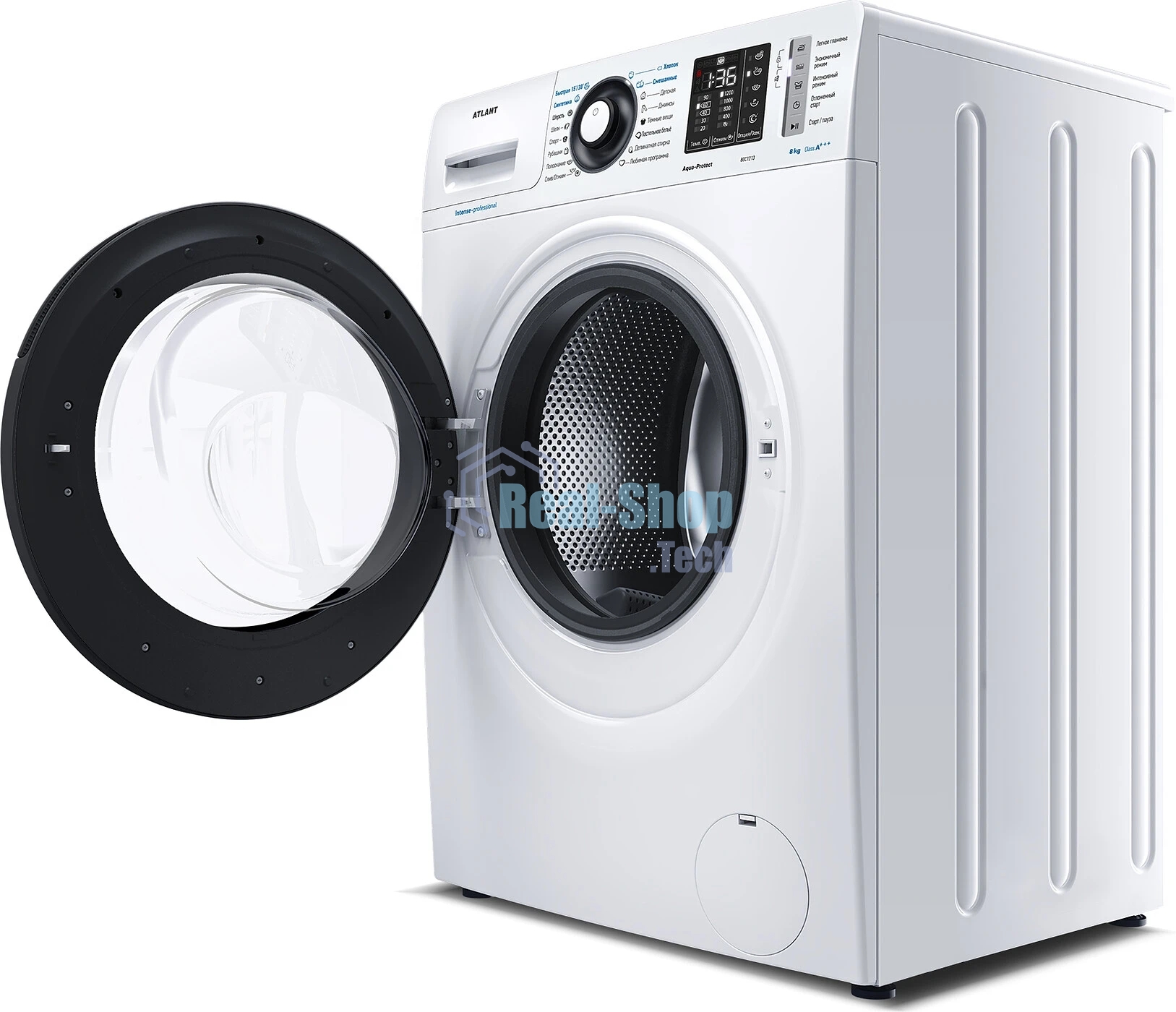 Стиральная машина Atlant СМА-80С1213-02 белый, цвет люка черный, загрузка фронтальная 8 кг, 1200 об/мин., класс: А+++