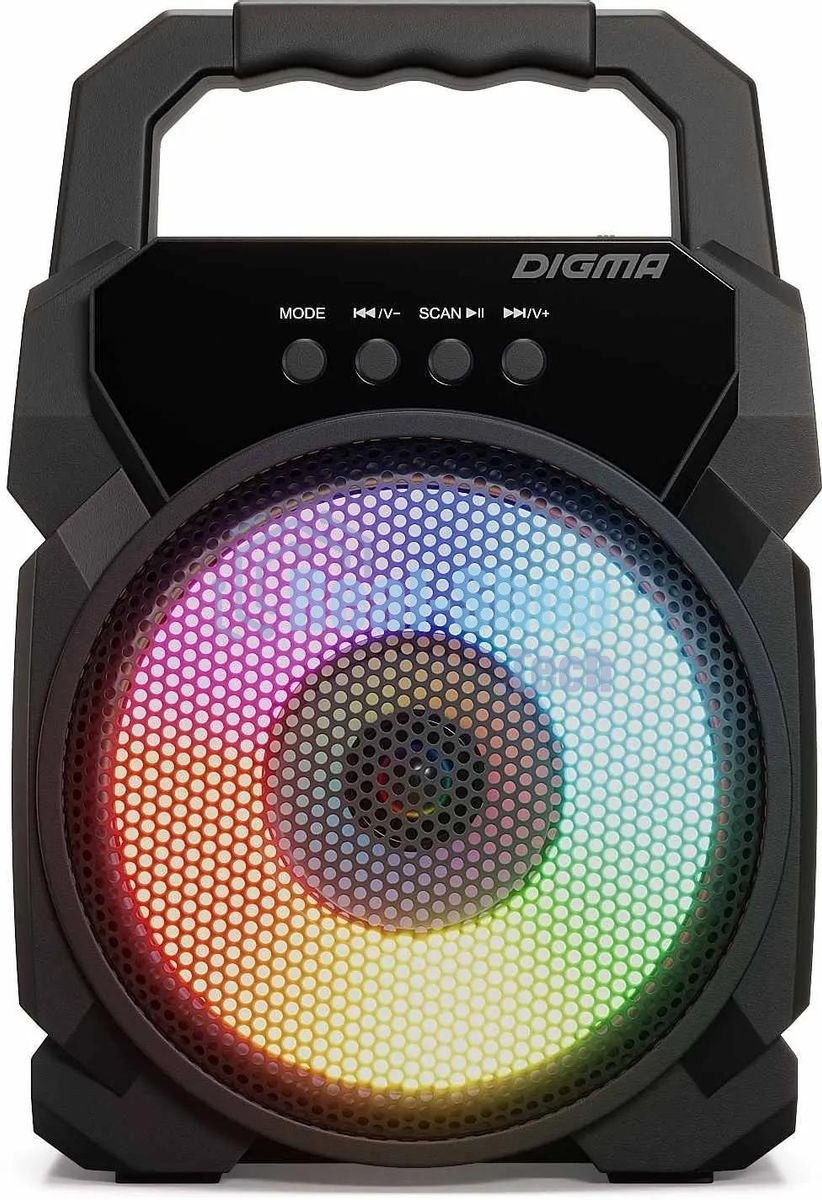 Портативная колонка Digma D-PS1500 черный 10 Вт 1.0 BT 10м 500mAh