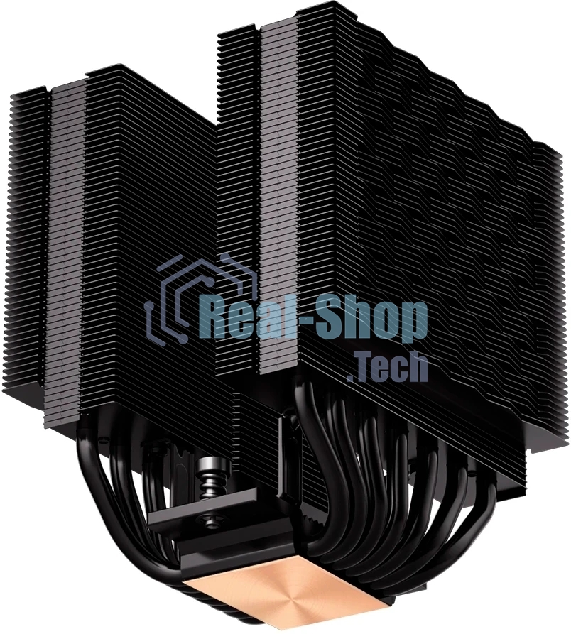 Кулер для процессора PCCooler RT720 TC ARGB BK (270W, 4-pin PWM, 157.5mm, Al/Cu, 7x6mm, ARGB, 2x120mm, 73.32CFM, 34.9dBA, 2200RPM, S: 1851/1700/1200/115X, AM5/AM4, black)