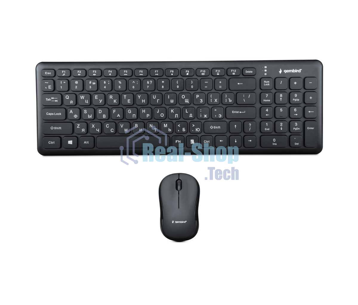 Комплект клавиатура+мышь беспроводные Gembird KBS-9200, 2.4ГГц