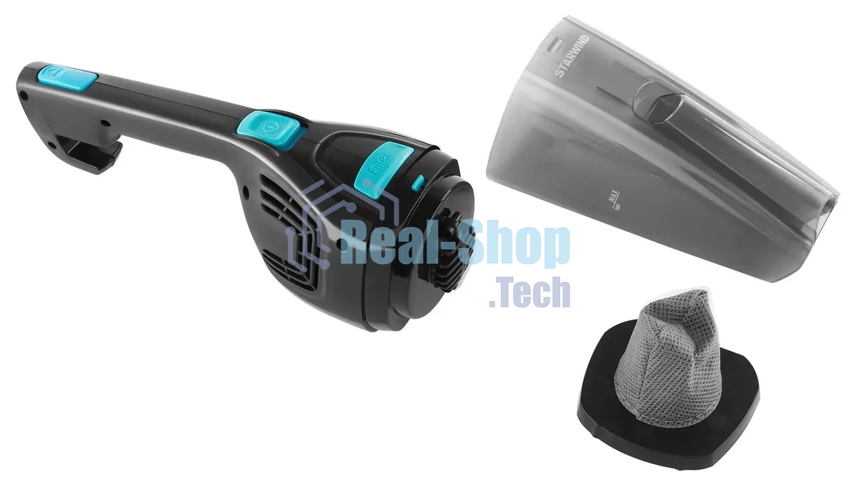 Пылесос ручной Starwind SCH1550 черный 800Вт уборка сухая контейнер