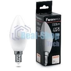 Лампа светодиодная Feron PRO LB-1309 9Вт Е14 теплый матовая свеча