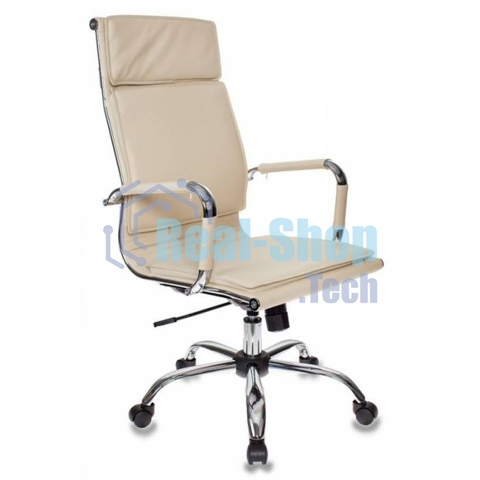 Кресло руководителя Бюрократ CH-993/ivory слоновая кость, искусственная кожа, крестовина хромированная
