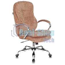 Кресло руководителя Бюрократ T-9950SL Fabric светло-коричневый Velvet 90, крестовина металл хром